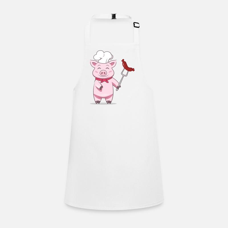 Pig Grill Master avec saucisse – Design drôle Tablier Enfant