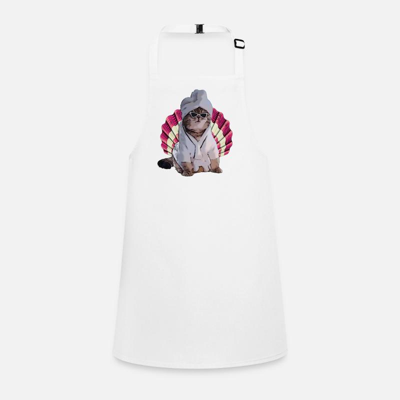 cool cat in spa Children's Apron