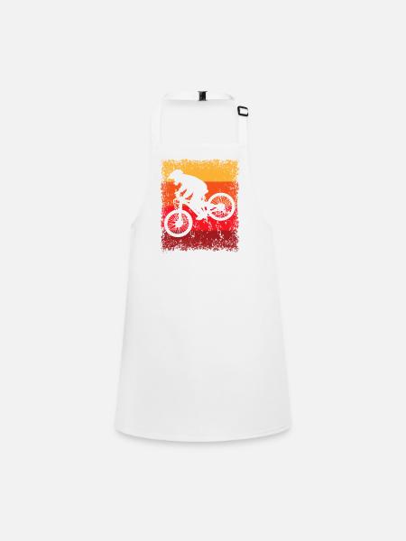 Downhill Fahrradfahrer Fahrradfahren Vintage - Schürze für Kinder - Weiß - Vorne