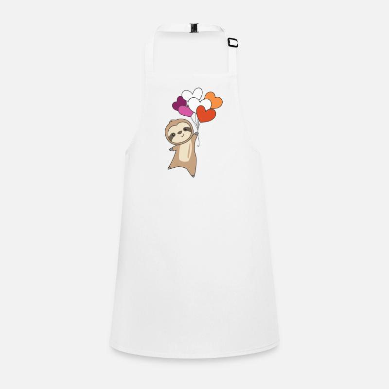 Drapeau lesbien Gay Pride LGBTQ Heart Sloth Tablier Enfant
