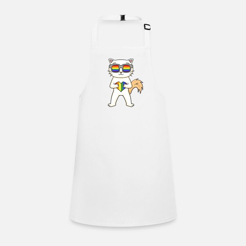 LGBT Cat Turkish Angora Rainbow Children's Apron