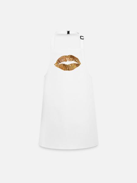 Leoprad print mouth - Children's Apron - white - Front