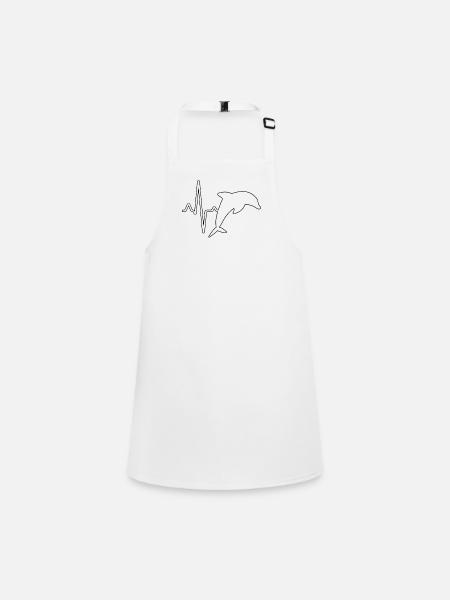 Dolphin Heartbeat - Children's Apron - white - Front