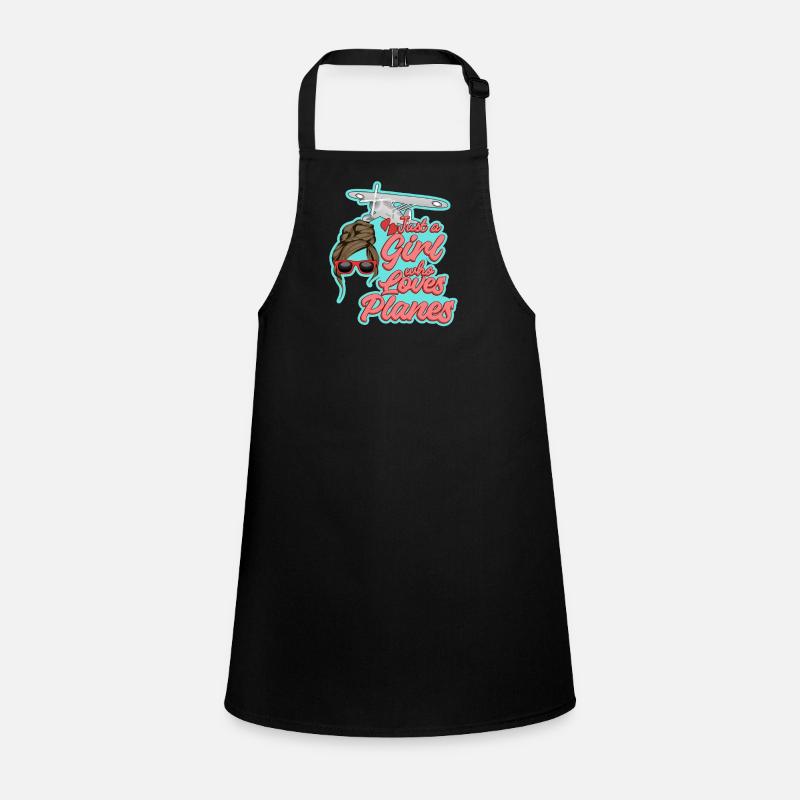 Airplane Pilot Flying Love Girl I Gift Children's Apron