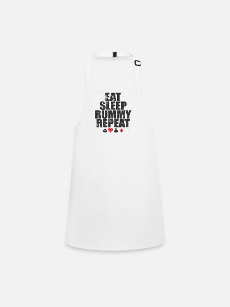 Eat sleep Rummy repeat card game Romme - Children's Apron - white - Front
