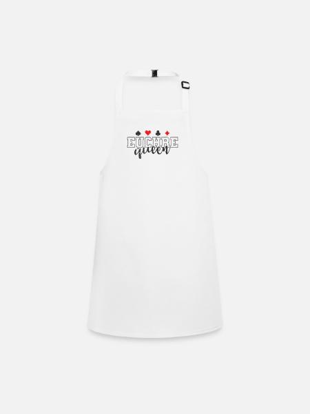 Euchre Queen Card Playing Cards - Children's Apron - white - Front