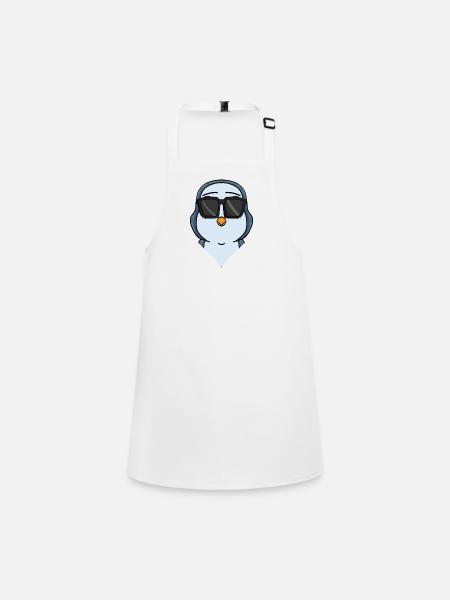 Cool Penguin avec lunettes de soleil Cool - Tablier Enfant - blanc - Devant