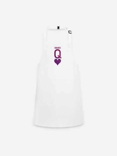 Doko Heart Lady Double Head Card Game - Children's Apron - white - Front
