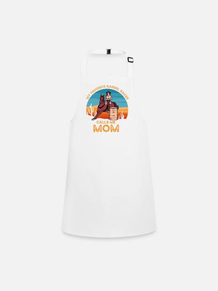Barrel Racer Mom - Children's Apron - white - Front