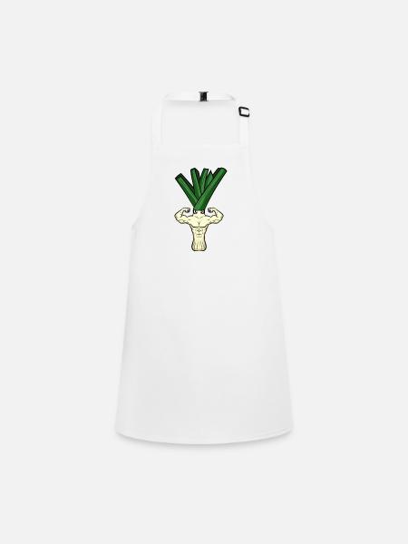 Bodybuilding Weightlifter Leek - Children's Apron - white - Front