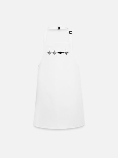 Shark Heartbeat - Children's Apron - white - Front