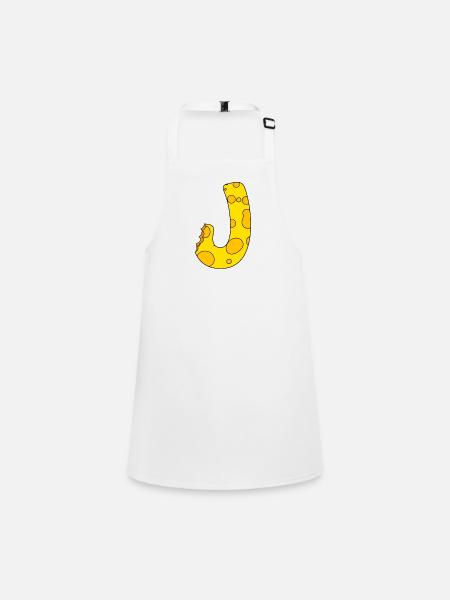 Lettre J - Tablier Enfant - blanc - Devant