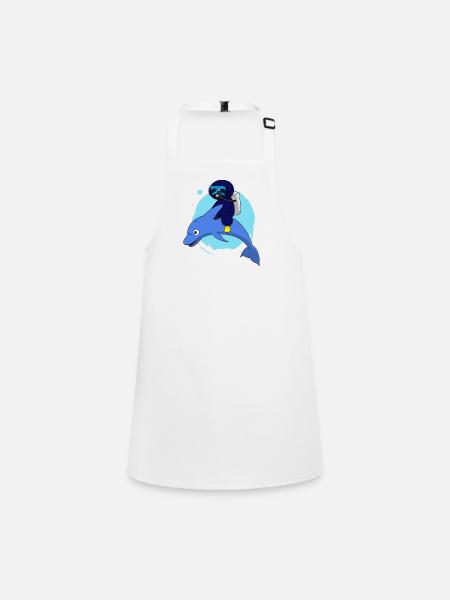 Scuba Diving Sloth Lazy Animal Diving I Gift - Children's Apron - white - Front