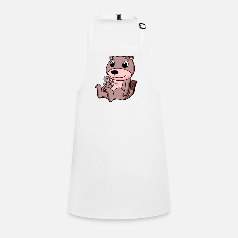 Weasel with baby weasel Children's Apron