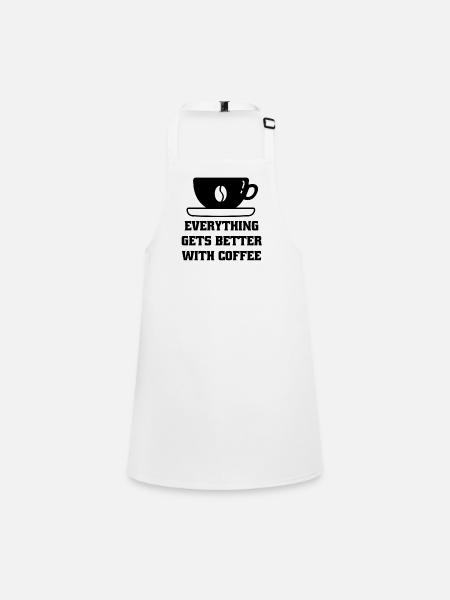 Coffee Coffee Cup Caffeine Gift Coffee Bean - Children's Apron - white - Front