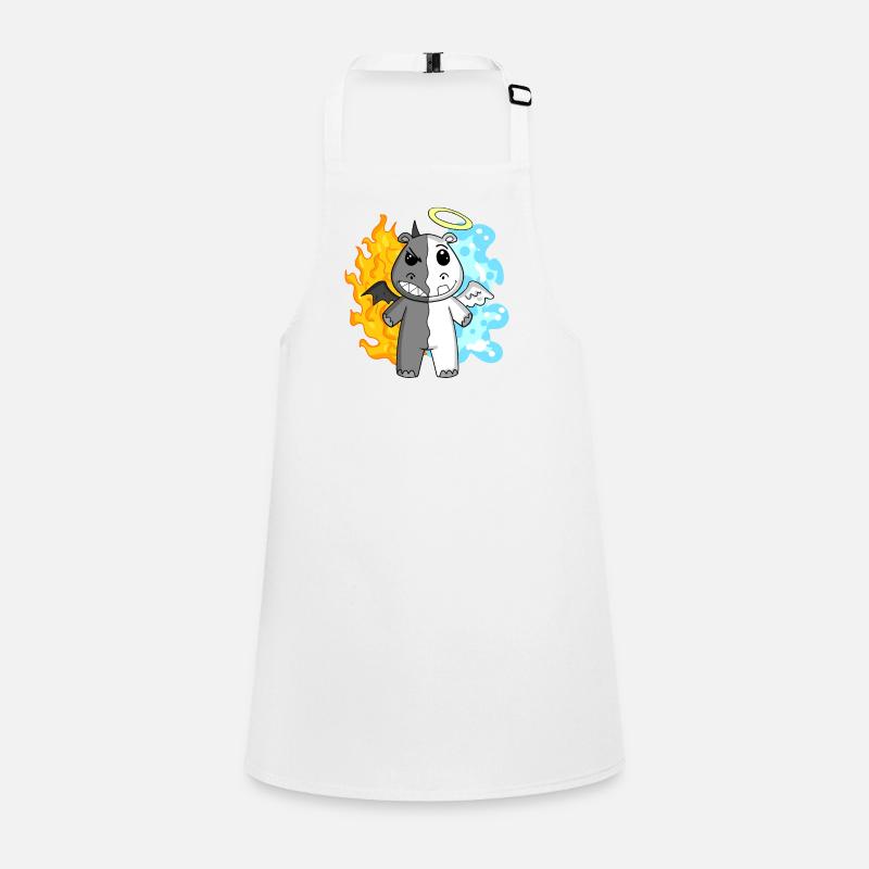 Hippopotamus - Angel and Devil Children's Apron