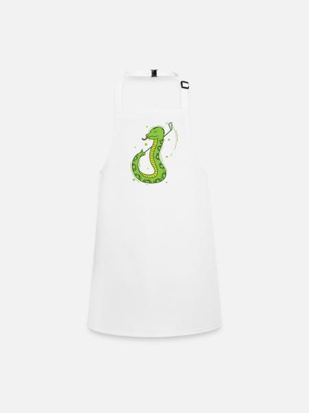 Snake Plays Golf Reptile Animal Zoo - Children's Apron - white - Front