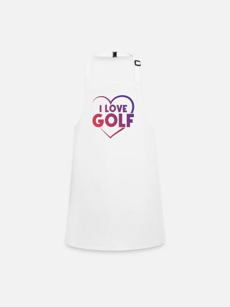 I love golf heart - Children's Apron - white - Front