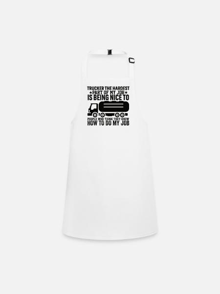 Truck Driver Truck Driver Diesel - Children's Apron - white - Front
