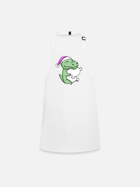 Crocodile with pillow and sleeping cap - Children's Apron - white - Front