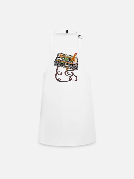 80s 90s Cassette Tape Pencil Throwback Retro Vinta - Children's Apron - white - Front