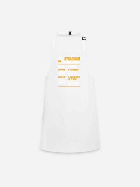Sysadmin hourly rate for all - Children's Apron - white - Front