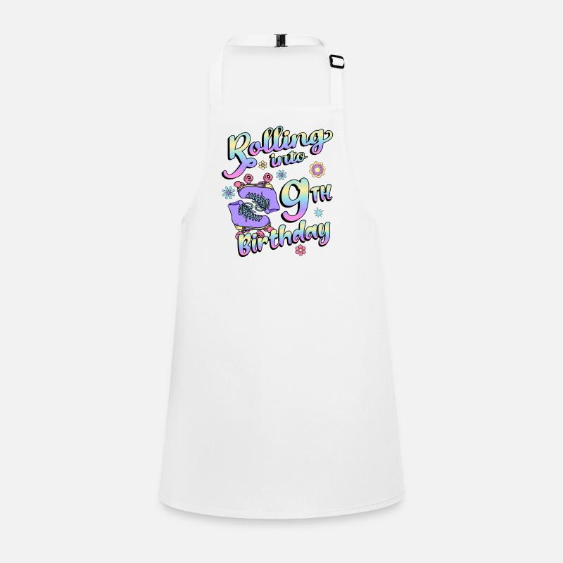 Rolling Into 9th Birthday Quad Skater Children's Apron