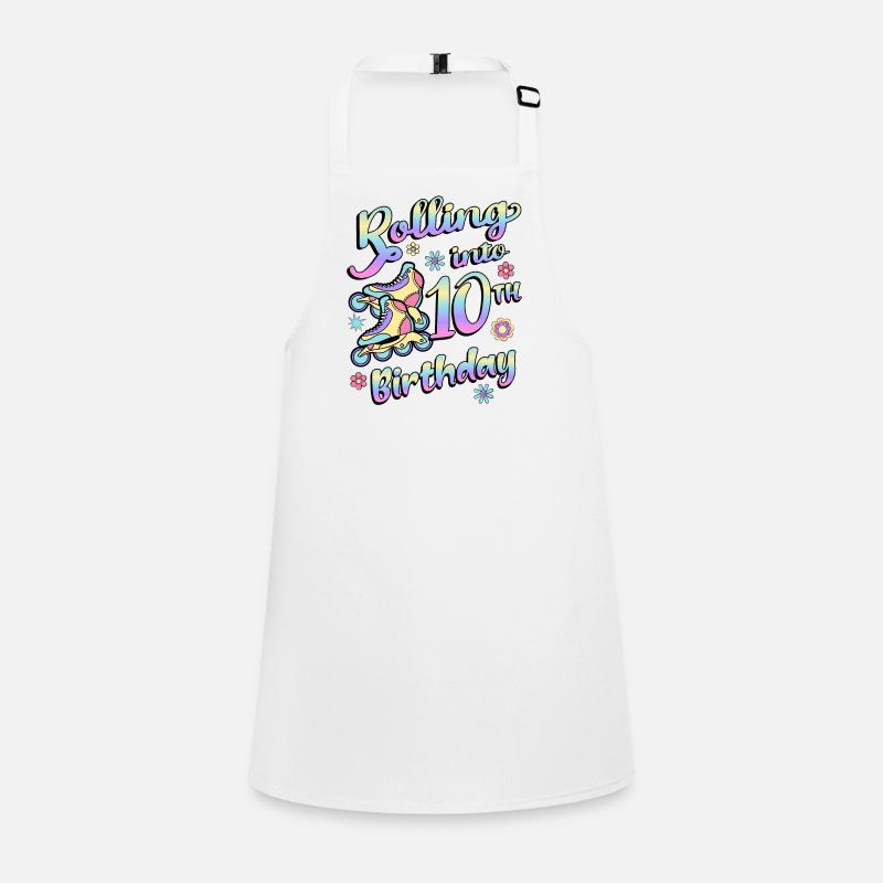 Rolling Into 10th Birthday Roller Skater Inline Children's Apron