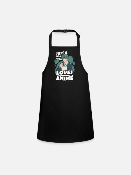 I Love Anime Japan Manga Cosplay Nerd Gift - Children's Apron - black - Front