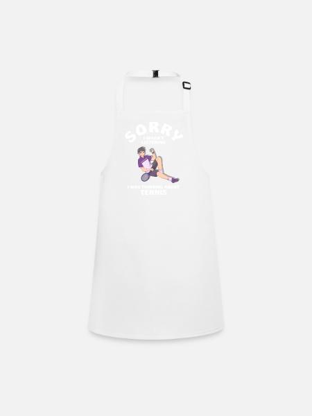 Sorry I Wasnt Listening Tennis - Children's Apron - white - Front