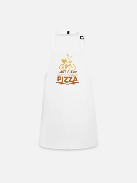 Just A Boy Who Loves Pizza Fahrrad Mountainbike - Schürze für Kinder - Weiß