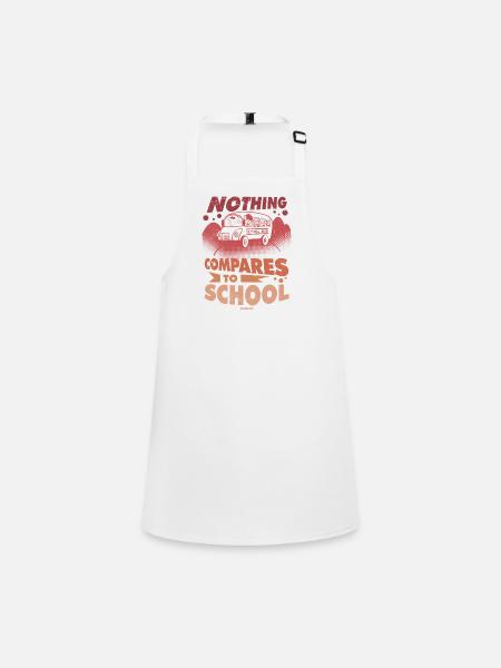 School bus goes to school - Children's Apron - white - Front