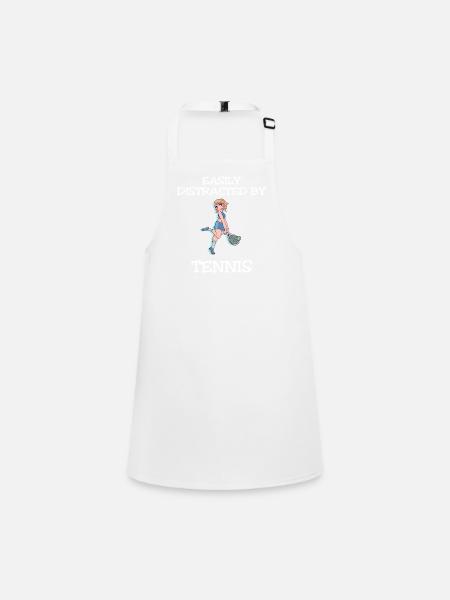 Facilement distrait par le tennis - Tablier Enfant - blanc - Devant