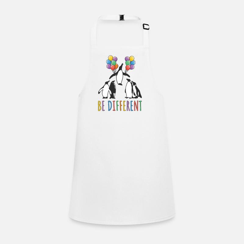 Pinguin Be Different Motivation Kreative Menschen Schürze für Kinder