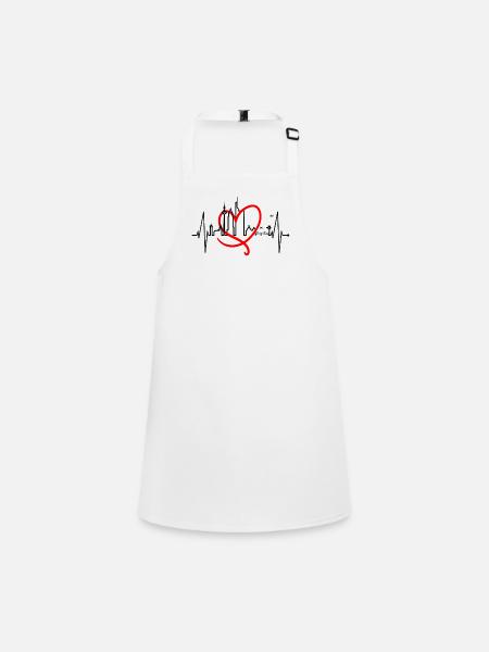 Frankfurt Skyline Heartbeat FFM Fan Love Hessen - Children's Apron - white - Front