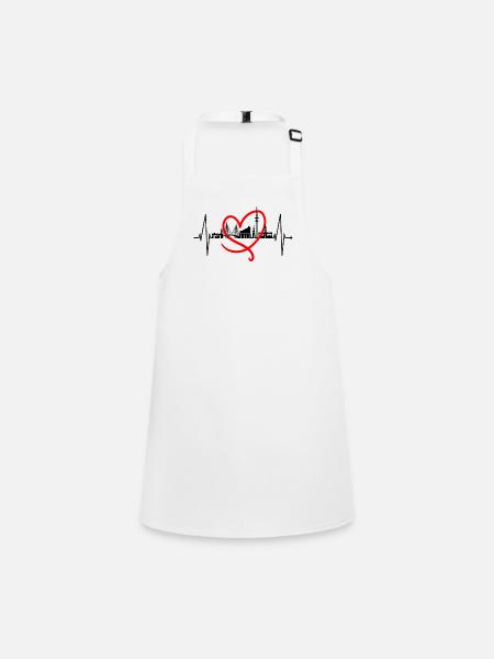 Hamburg Skyline Heartbeat Hamburg Love Fan - Children's Apron - white - Front