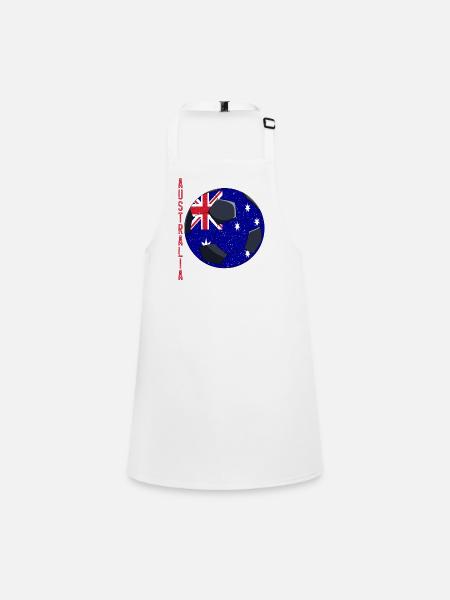 Australia Soccer Ball Australian Flag - Schürze für Kinder - Weiß - Vorne