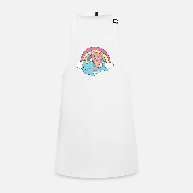 Narval Cochon Ocean Unicorn kawaii Arc-en-ciel Tablier Enfant