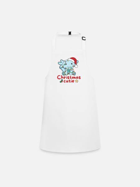 Axolotl Weihnachten Axolotls Christmas Cutie - Tablier Enfant - blanc - Devant