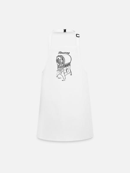 Roastery Coffee Beans Drawing Roasting Machine - Children's Apron - white - Front