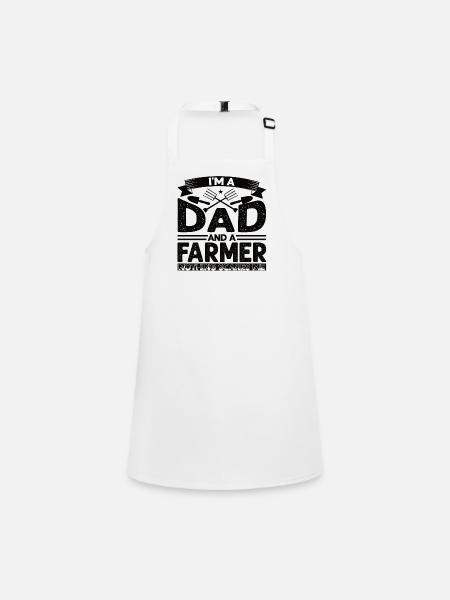 Farmer and dad gift father and farmer - Children's Apron - white - Front