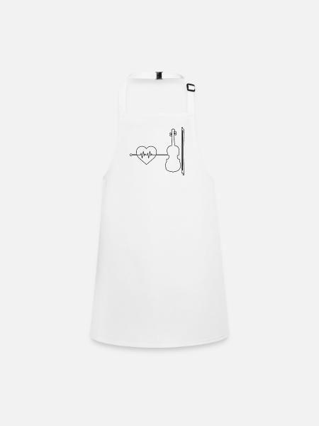 Violin Violin Heartbeat - Children's Apron - white - Front