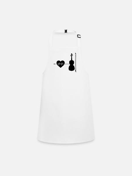 Violin Violin Heartbeat - Children's Apron - white - Front
