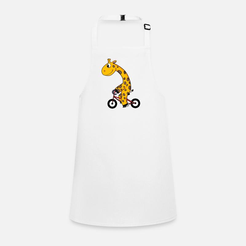 Giraffe rides a bike Children's Apron
