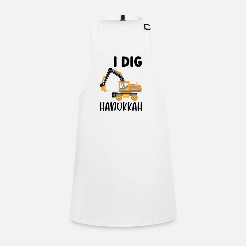 Baggerfahrer Bagger Hanukkah Schürze für Kinder
