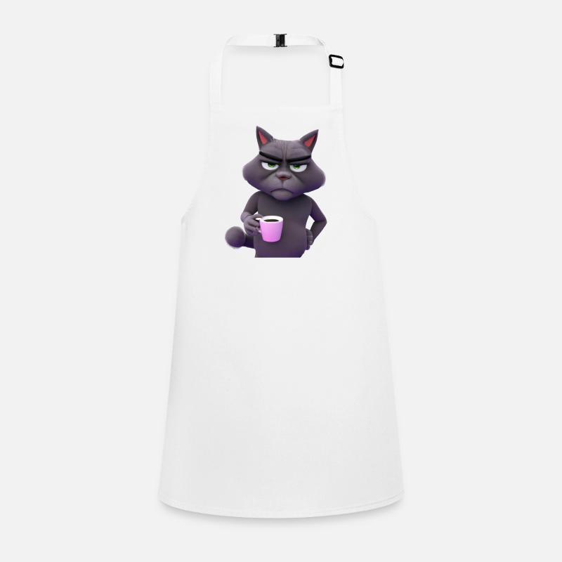 Cat in a bad mood morning grouch Children's Apron
