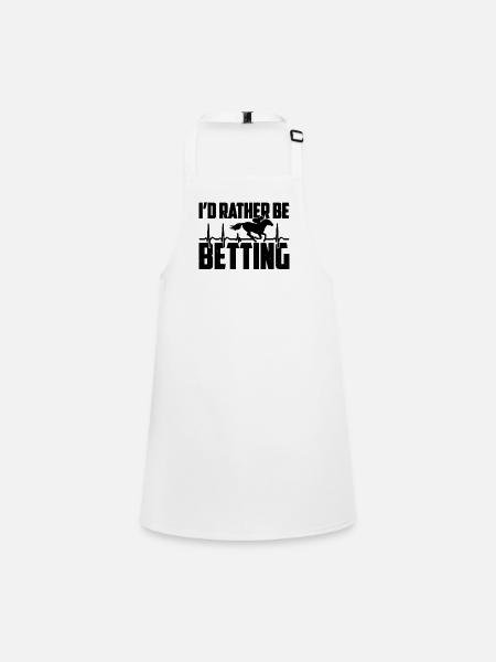I'd Rather Be Betting Loves Horse Race Horse Racer - Children's Apron - white - Front