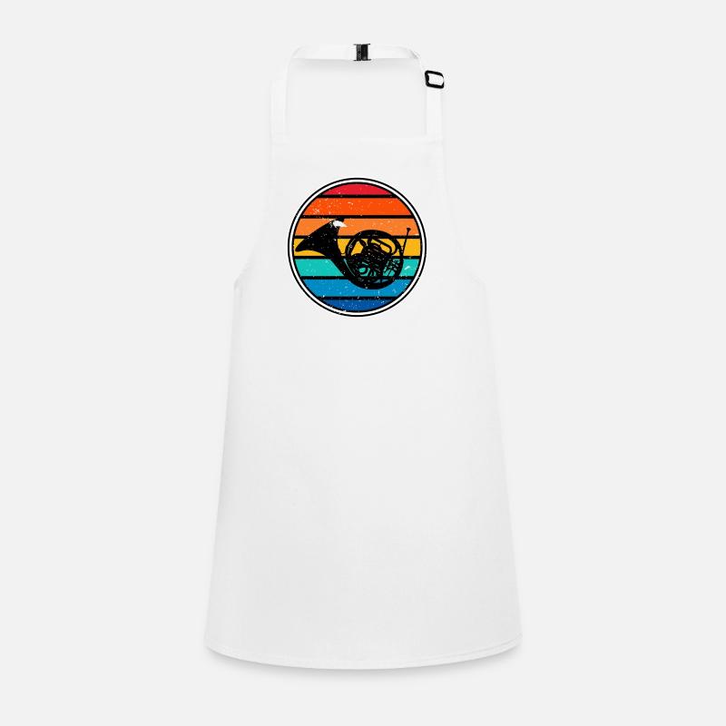 Waldhorn vintage retro funny design Schürze für Kinder
