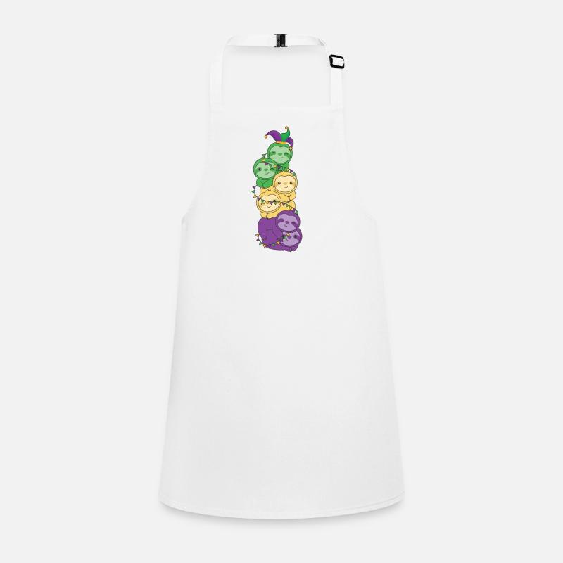let the shenanigans begin Mardi Gras Sloth Tower Children's Apron