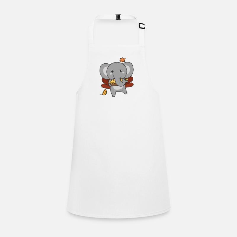 Tenues du jour de Thanksgiving éléphant de dinde avec tarte Tablier Enfant